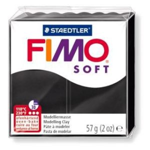 Fimo soft 57gr, black (μαύρο)