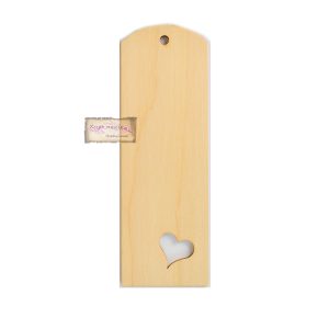 Σελιδοδείκτης ξύλινος με καρδούλα, 5*15cm