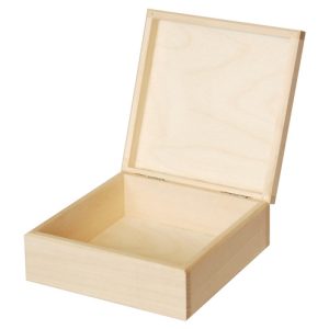 Κουτί τετράγωνο ξύλινο, 17*17*7cm