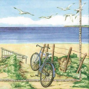 Χαρτοπετσέτα για decoupage, beach bicycle 33*33cm