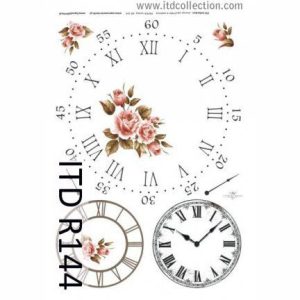 Ριζόχαρτο ITD για decoupage, Clock 29*21cm