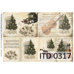 Χαρτί ITD για decoupage με Χριστουγεννιάτικο μοτίβο, 30*42 cm