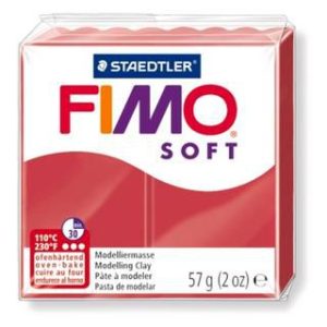 Fimo soft  57gr, cherry red (κόκκινο του κερασιού)