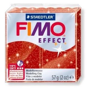 Fimo effect  57 gr, red rouge (κόκκινο με glitter)