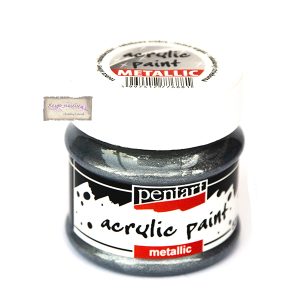 Acrylic paint metallic Pentart, Rococo silver 50ml
