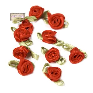 Τριαντάφυλλα υφασμάτινα κόκκινα, 1,4-1,8cm-50τεμ