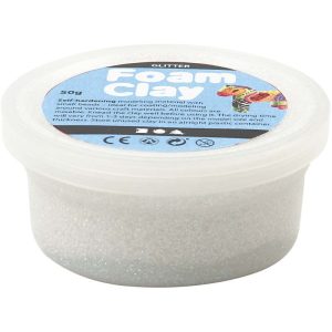 Foam clay white glitter, 35gr