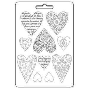 Καλούπι εύκαμπτο textured hearts, Stamperia 21*29 cm