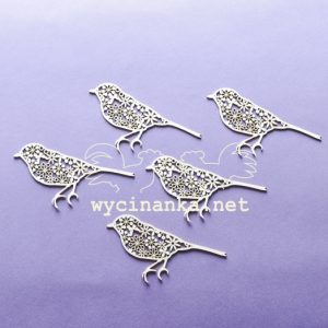 Διακοσμητικό χαρτόνι chipboard  lacy birds, 4*6,5cm-5τεμ