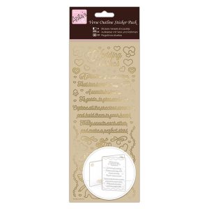 Outline stickers, wedding wishes gold