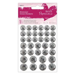 Shimmer dome stickers, silver 36τεμ