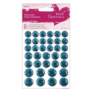 Shimmer dome stickers, teal 36τεμ