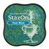 Ανεξίτηλο μελάνι για σφραγίδες, StazOn teal blue 5,8*5,8*2cm