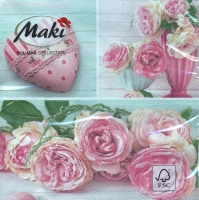 Χαρτοπετσέτα Maki για decoupage, Pashmina rose collage 33*33cm
