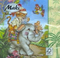 Χαρτοπετσέτα Maki για decoupage, Animal safari 33*33cm