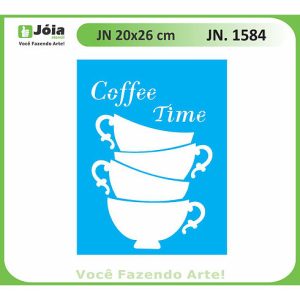 Stencil Joia, φλυτζάνια - coffee time 20*26cm