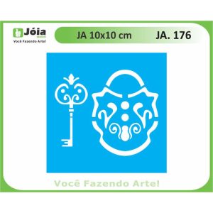 Stencil Joia, κλειδί - κλειδαριά 10*10cm