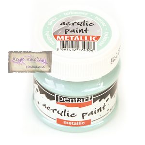 Acrylic paint metallic Pentart, turquoise 50ml