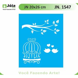 Stencil Joia,Πουλί Κλουβί 20*26cm