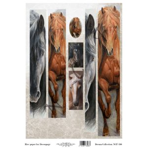 Ριζόχαρτο NCF για decoupage(για λαμπάδα), horses 30*42cm