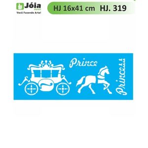 Stencil Joia,Πριγκίπισσα  άμαξα 41*16cm