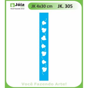 Stencil Joia, καρδούλες μπορντούρα 4*30cm
