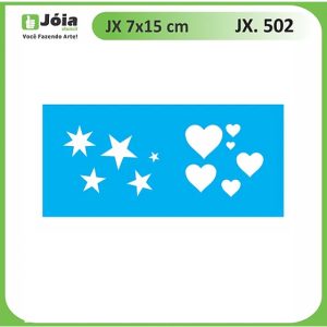 Stencil Joia, Καρδιά αστέρια 7*15cm