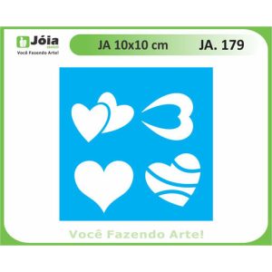 Stencil Joia, καρδιές 10*10cm