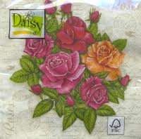 Χαρτοπετσέτα για decoupage, postcard with roses 33*33cm