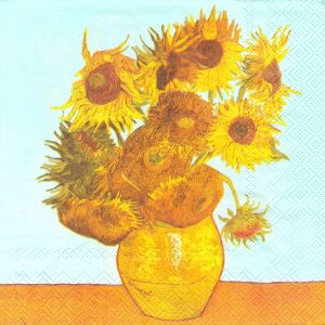 Χαρτοπετσέτα για decoupage, Van Gogh sunflowers 33*33cm