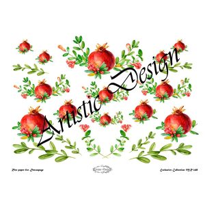 Ριζόχαρτο Artistic Design για decoupage, pomegranates(ρόδια) 30*42cm