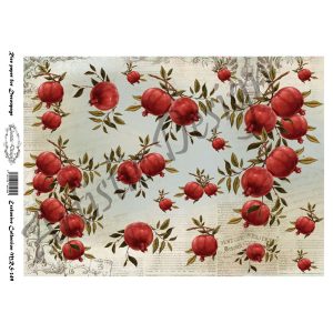 Ριζόχαρτο Artistic Design για decoupage, pomegranate(ρόδια) 21*29cm