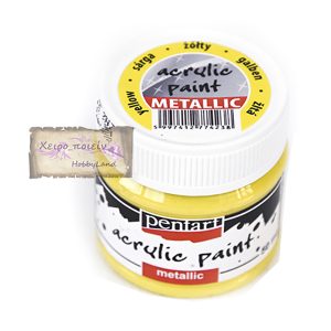 Acrylic paint metallic Pentart, yellow 50ml