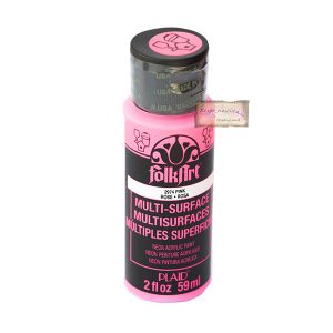 Folkart multi surface paint, Neon(glow under blacklight) pink 59ml