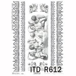 Ριζόχαρτο ITD για decoupage, vintage angel bordures  29*21cm