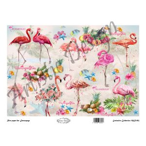 Ριζόχαρτο Artistic Design για decoupage, pink flamingos 30*42cm