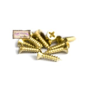 Μεταλλικές βίδες χρυσές 8mm, 12τεμ