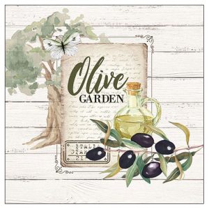 Χαρτοπετσέτα Ambiente για decoupage, olive garden 33*33cm