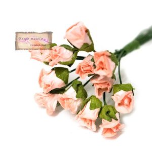 Λουλούδια μπουκέτο ροζ, 0.6cm-12τεμ