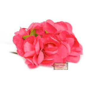 Λουλούδια μπουκέτο ροζ, 2,5cm-6τεμ