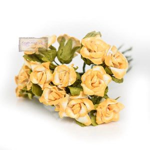 Λουλούδια μπουκέτο κίτρινα, 2cm-12τεμ
