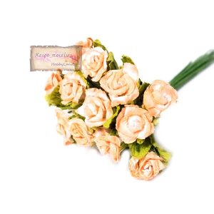 Λουλούδια μπουκέτο σομόν, 2cm-12τεμ
