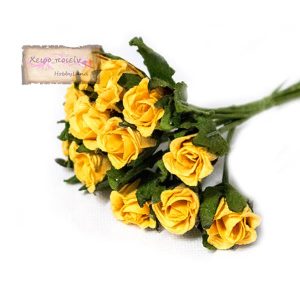 Λουλούδια μπουκέτο κίτρινα, 1,2cm-12τεμ