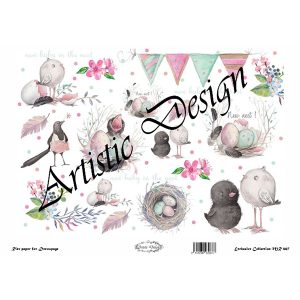 Ριζόχαρτο Artistic Design για decoupage, little birds 30*42cm