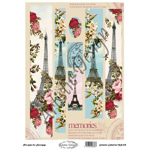 Ριζόχαρτο Artistic design για decoupage(για λαμπάδα), Paris memories 30*42cm