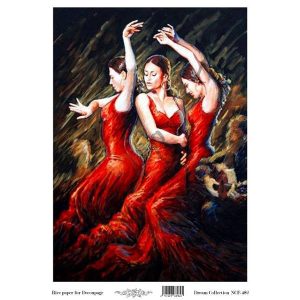 Ριζόχαρτο NCF για decoupage, dancer in red 30*42cm