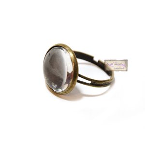 Βάση για δαχτυλίδι με γυάλινο καπάκι, 1,2cm-5τεμ