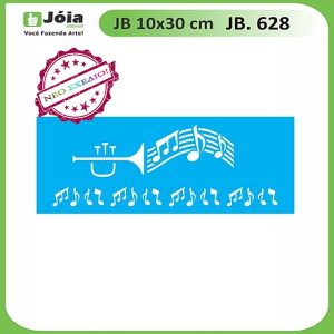Stencil Joia, Τρομπέτα νότες 10*30cm
