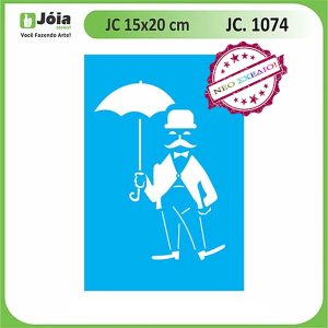 Stencil Joia,Άνδρας στην βροχή 15*20cm