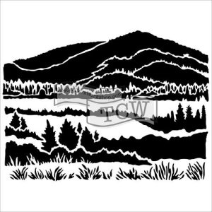 Stencil μάσκα mini mountain view, 15,5*15,5cm